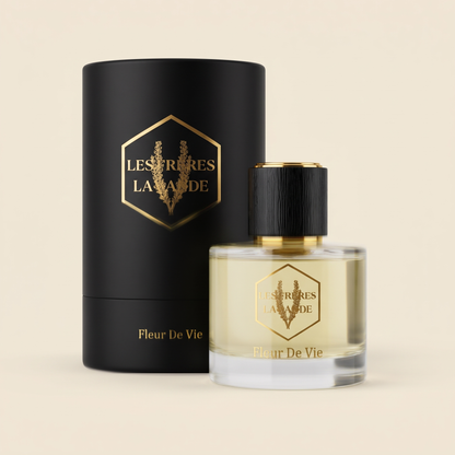 Fleur de Vie perfume with its black and gold gift tube